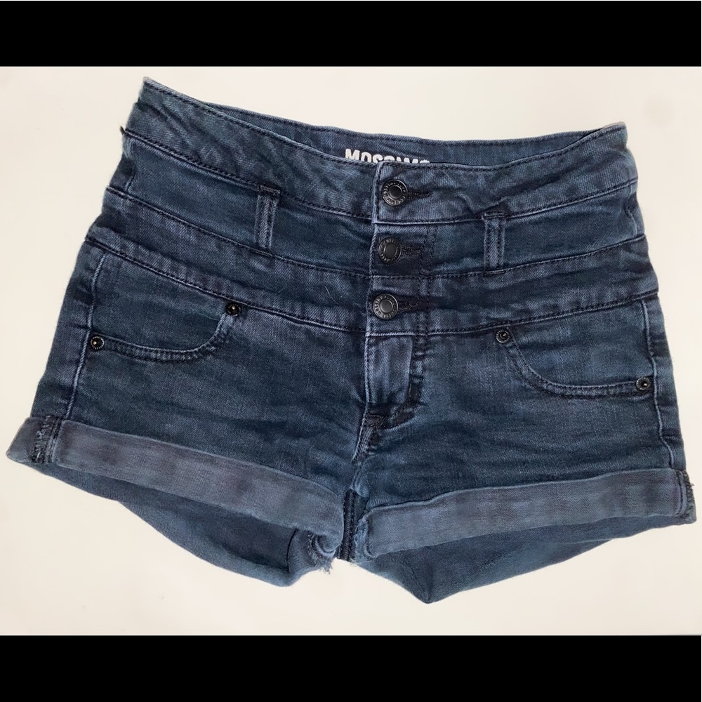 Black jean denim shorts